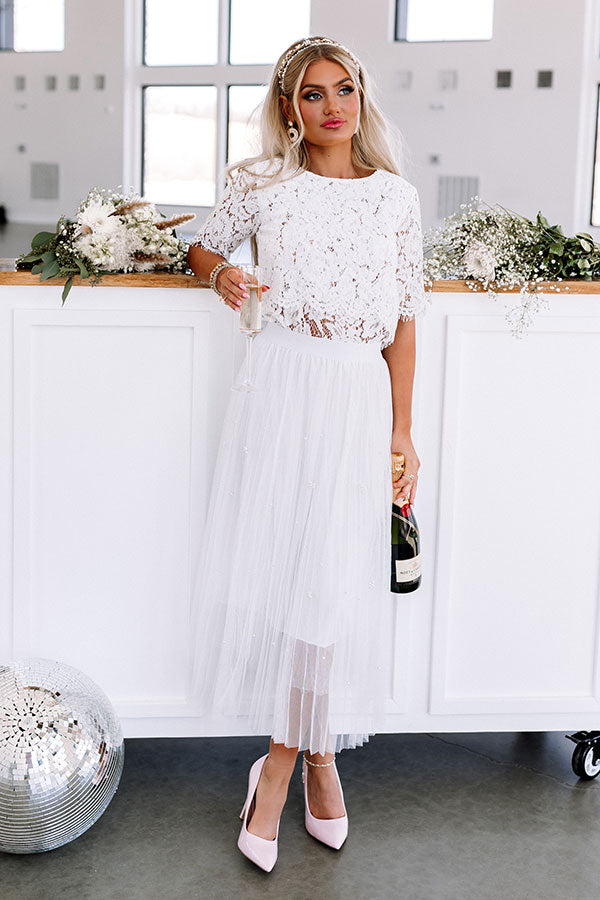 Lace Daydream Shift Top in White