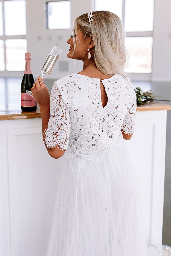 Lace Daydream Shift Top in White