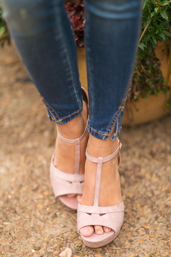 The Lola Wedge in Blush