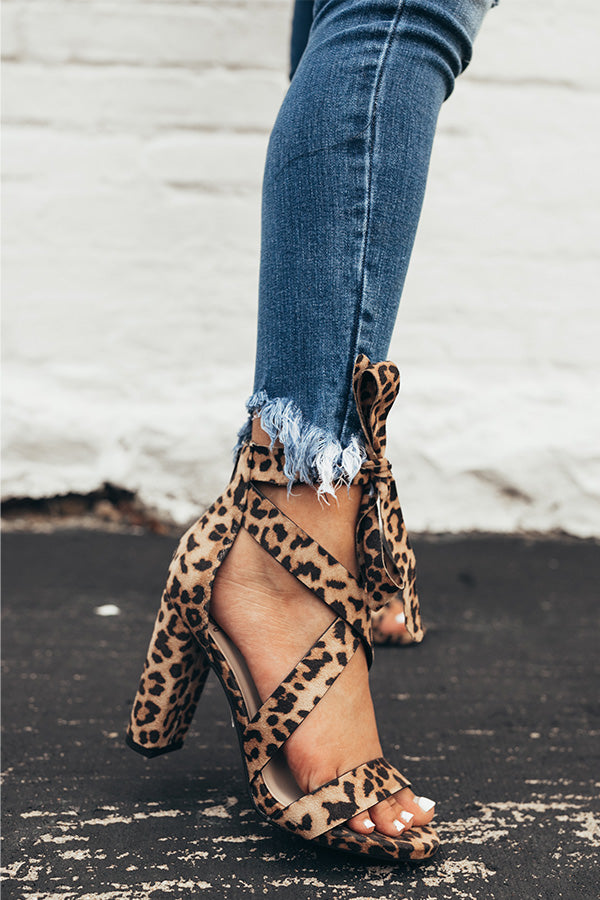 The Cleo Lace Up Heel in Leopard