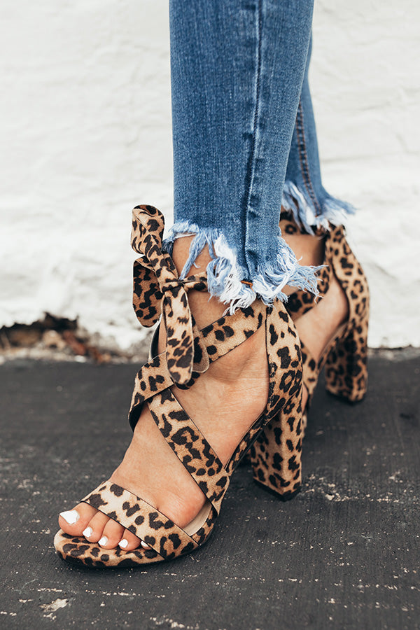 The Cleo Lace Up Heel in Leopard