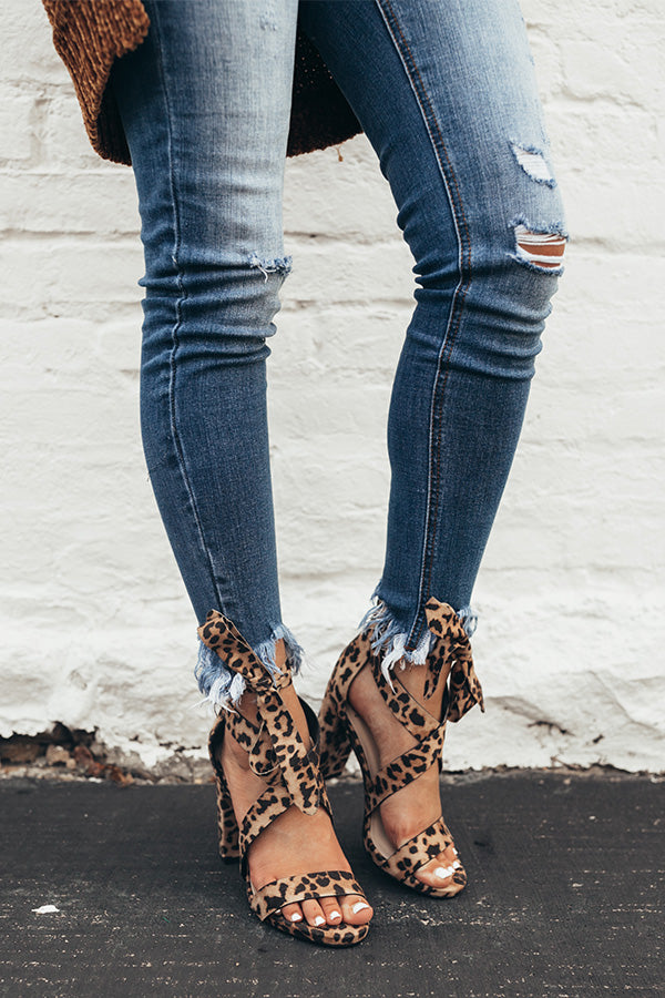 The Cleo Lace Up Heel in Leopard