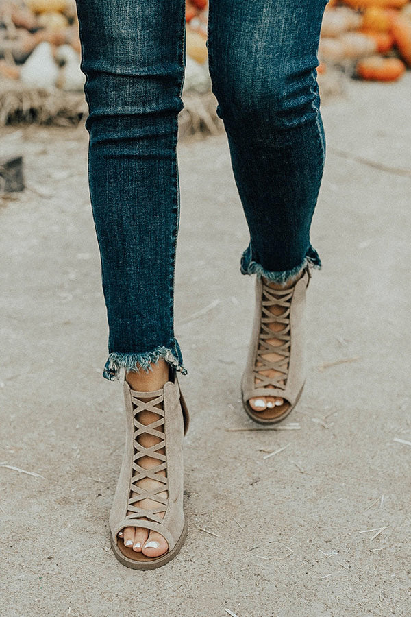 The Adrianna Peep Toe Bootie in Birch