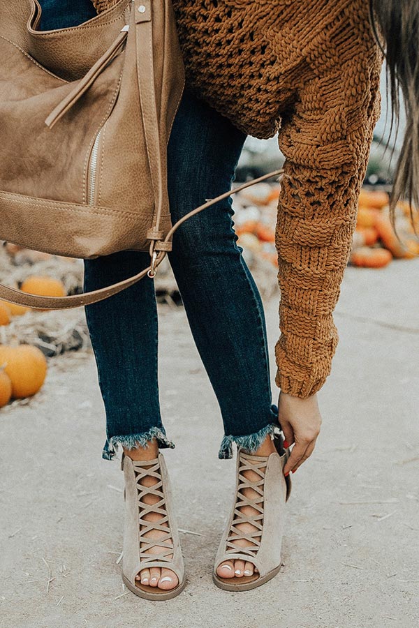 The Adrianna Peep Toe Bootie in Birch