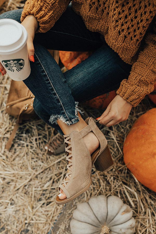 The Adrianna Peep Toe Bootie in Birch