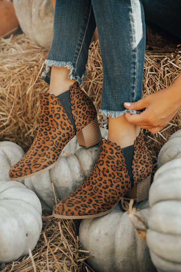 The Landon Faux Suede Leopard Bootie