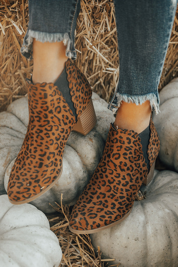 The Landon Faux Suede Leopard Bootie