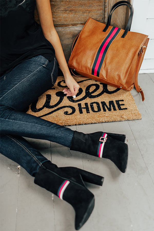 The Jet Set Faux Suede Bootie In Black