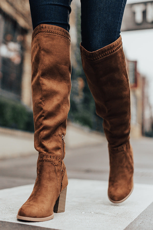 The Haven Faux Suede Knee High Boot in Chocolate