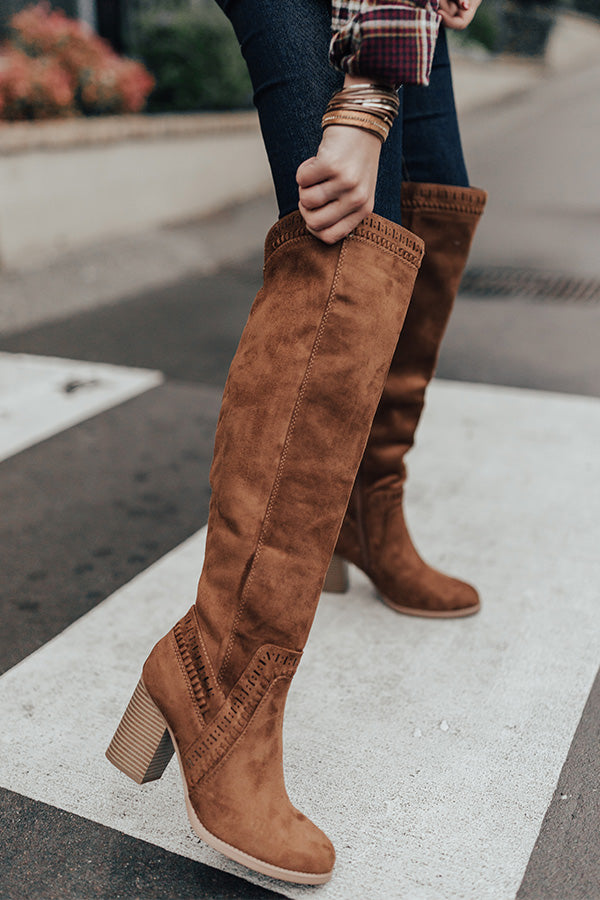 The Haven Faux Suede Knee High Boot in Chocolate
