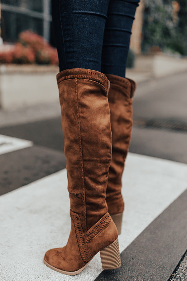 The Haven Faux Suede Knee High Boot in Chocolate
