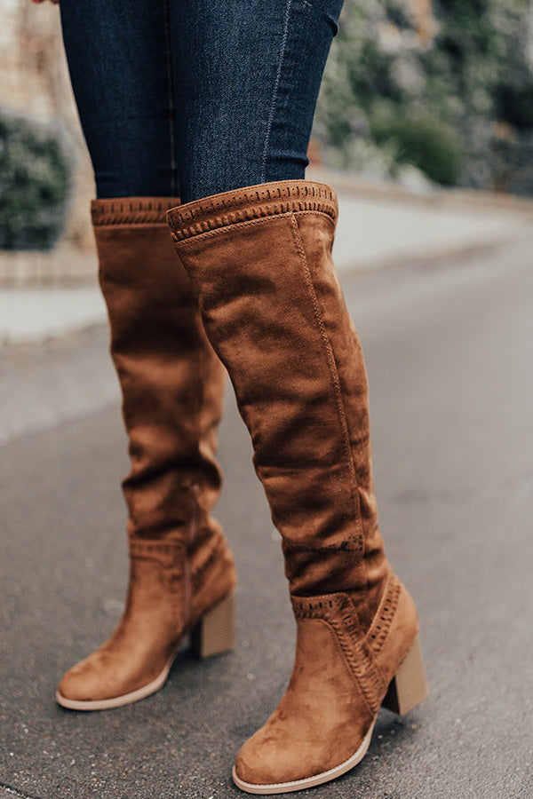 The Haven Faux Suede Knee High Boot in Chocolate