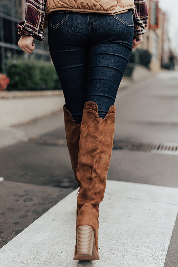The Haven Faux Suede Knee High Boot in Chocolate