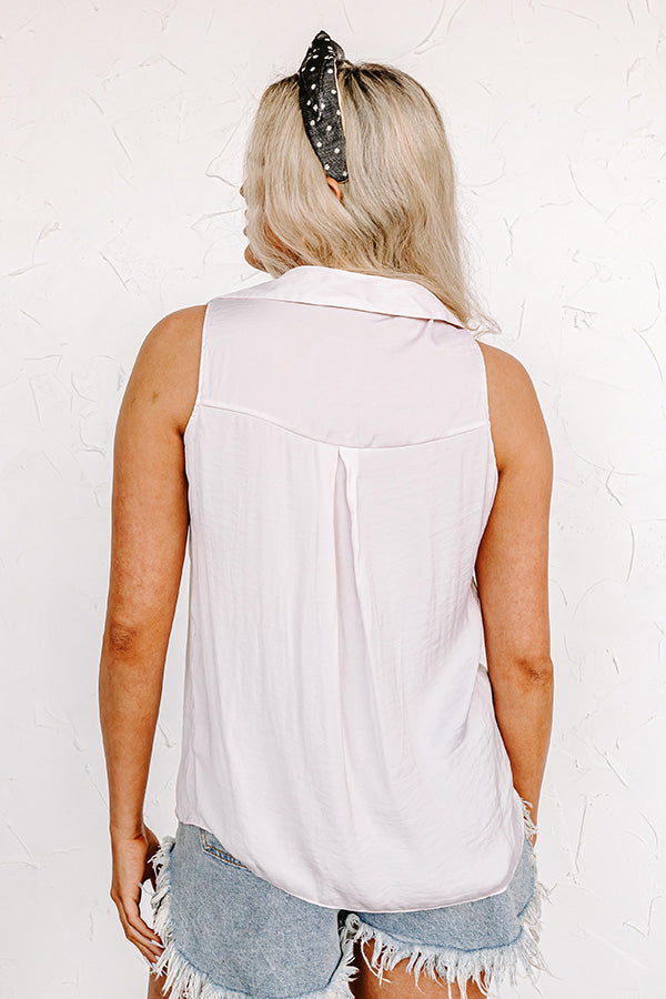 Lattes In Laguna Shift Top in Light Pink