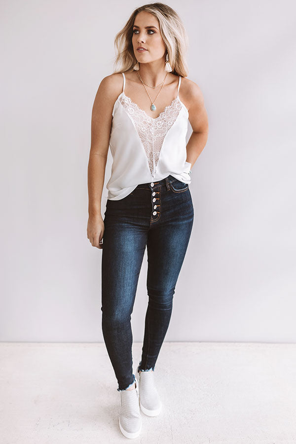 Aruba Nights Lace Tank In White