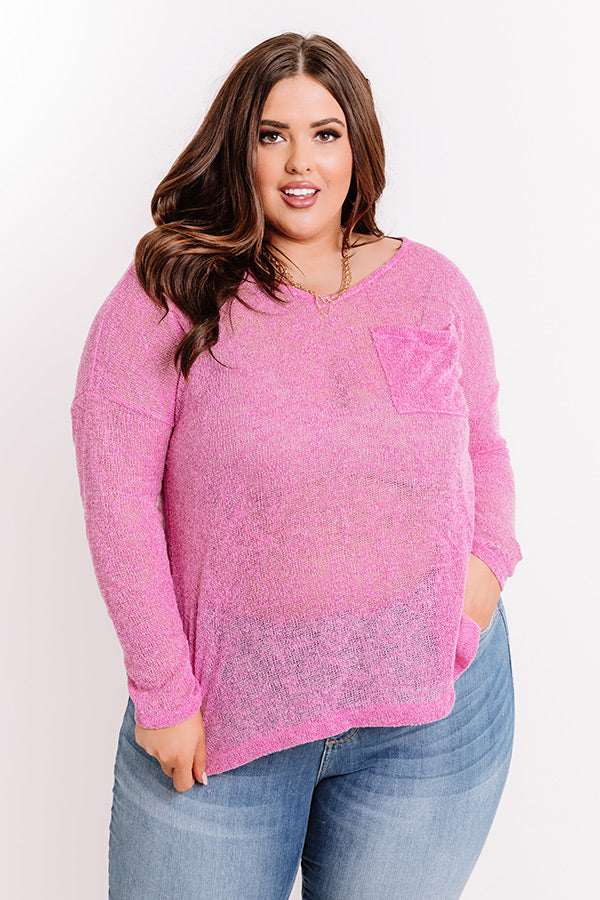 Sunrise Yoga Knit Sweater in Light Violet Curves