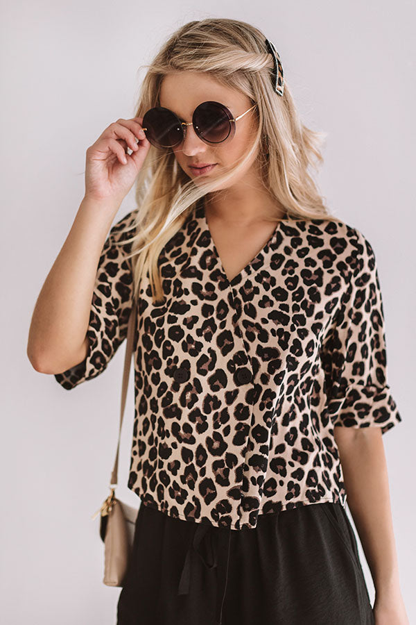Planes, Prosecco And Passports Leopard Top