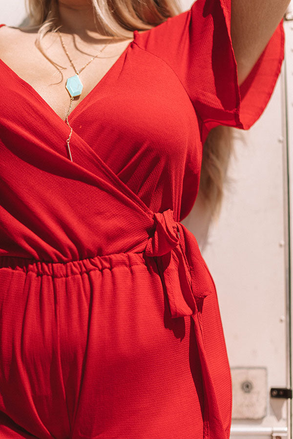 Making Promises Jumpsuit In Red Curves