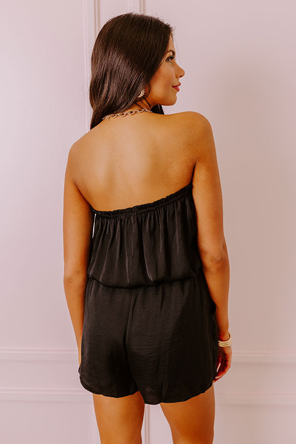 Turn Up The Volume Romper in Black