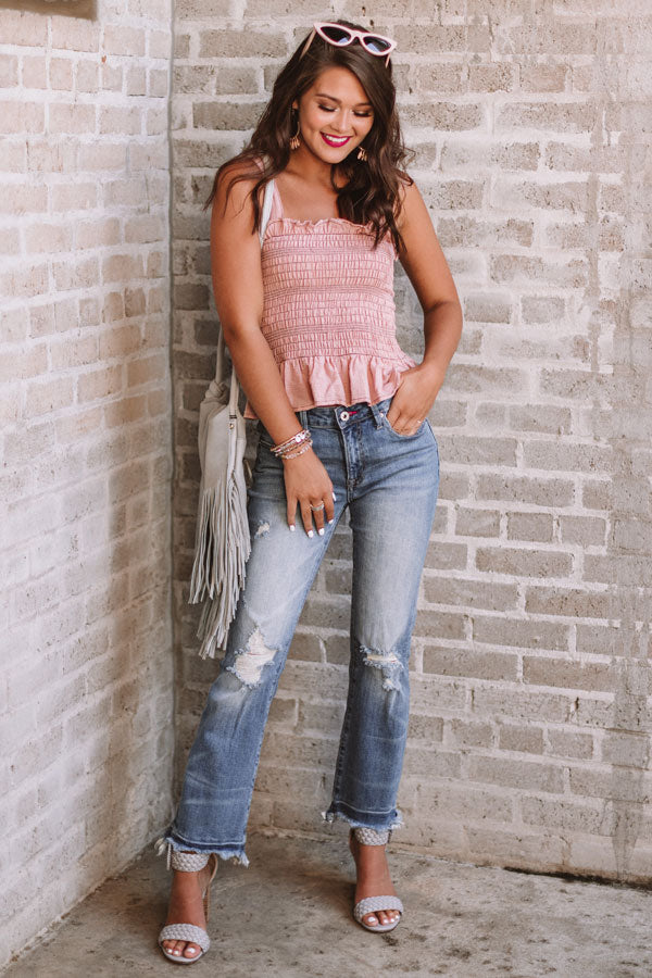 Capri Coastline Smocked Tank