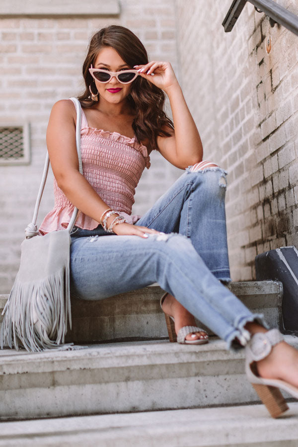 Capri Coastline Smocked Tank