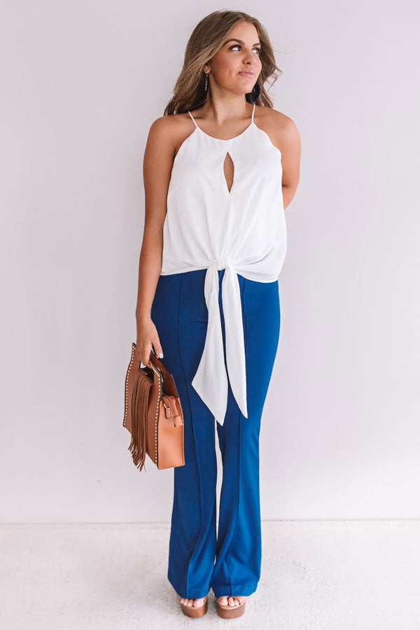 Love And Limoncello Tie Tank In White