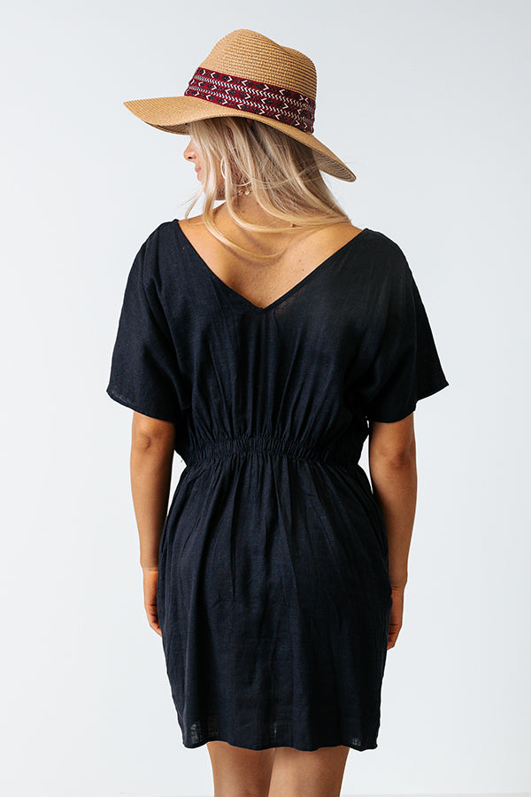 Capri Kisses Button Up Dress In Navy