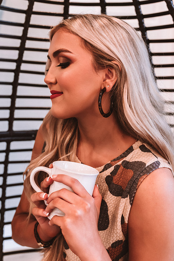 Weekend Obsession Tortoiseshell Hoop Earrings In Brown