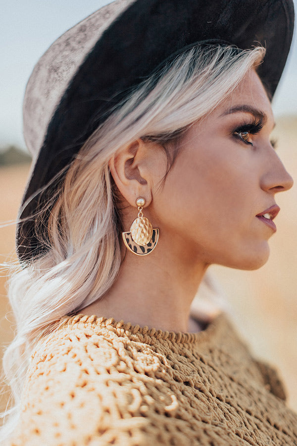 Adorable Details Leopard Earrings In Brown