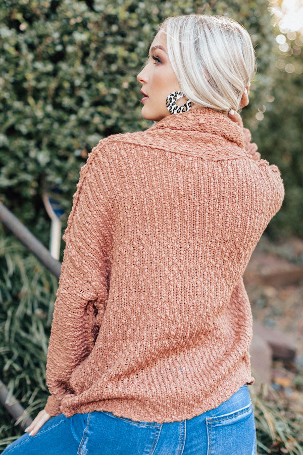 Misty Morning Knit Sweater In Light Rust
