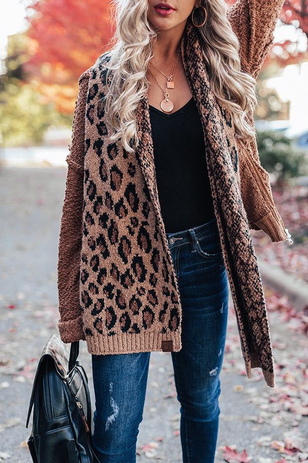 Town Square Leopard Scarf In Brown