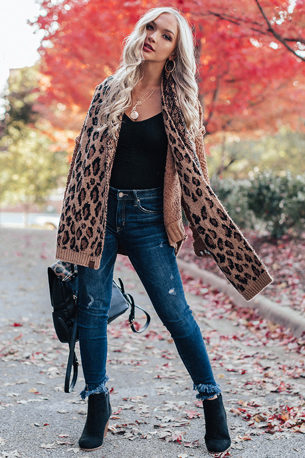 Town Square Leopard Scarf In Brown