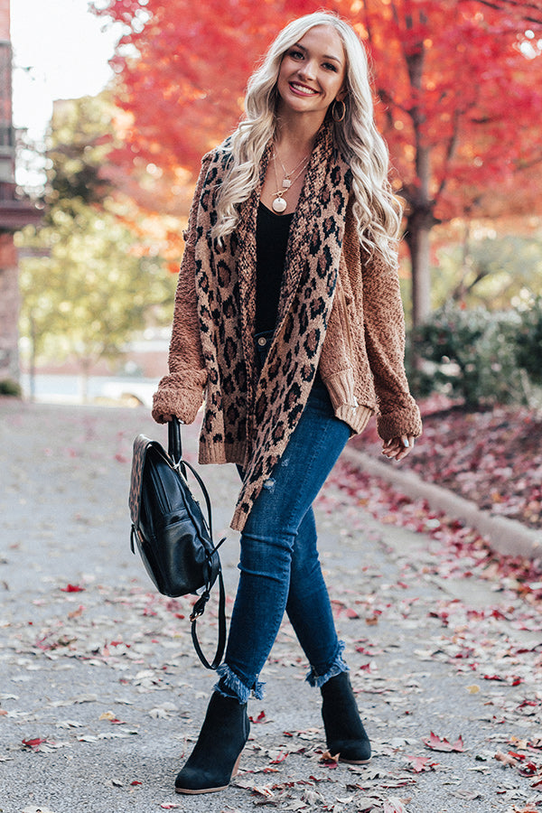 Town Square Leopard Scarf In Brown