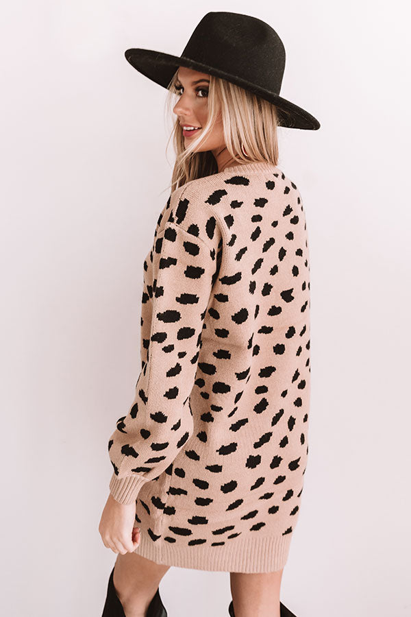 Slip Into Winter Sweater Dress in Mocha