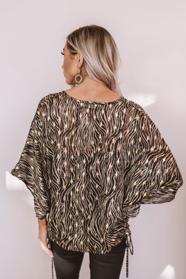 Sheer Joy Shift Top In Stone