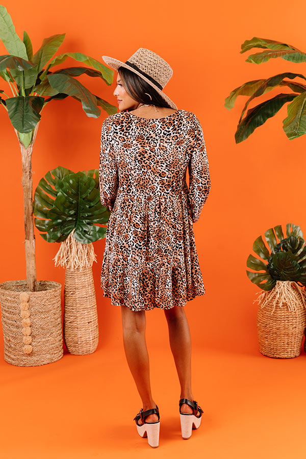 Dreamy And Darling Leopard Babydoll Dress