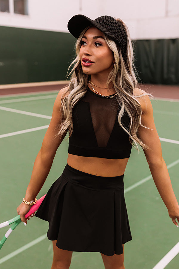 Yoga And Chill Mesh Cutout Sports Bra in Black