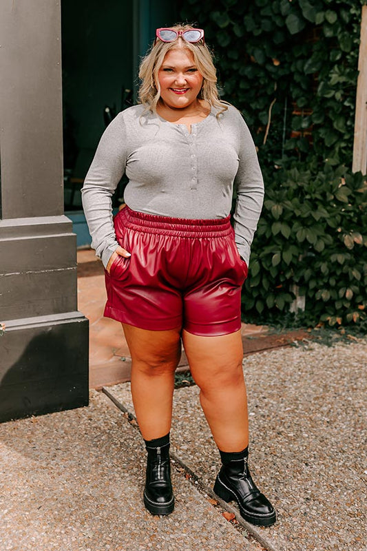 No Drama Ribbed Bodysuit In Grey Curves