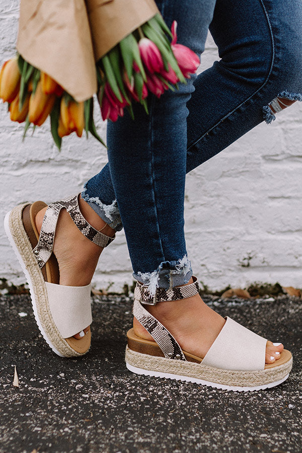 The Brighton Canvas Espadrille In Snake Print
