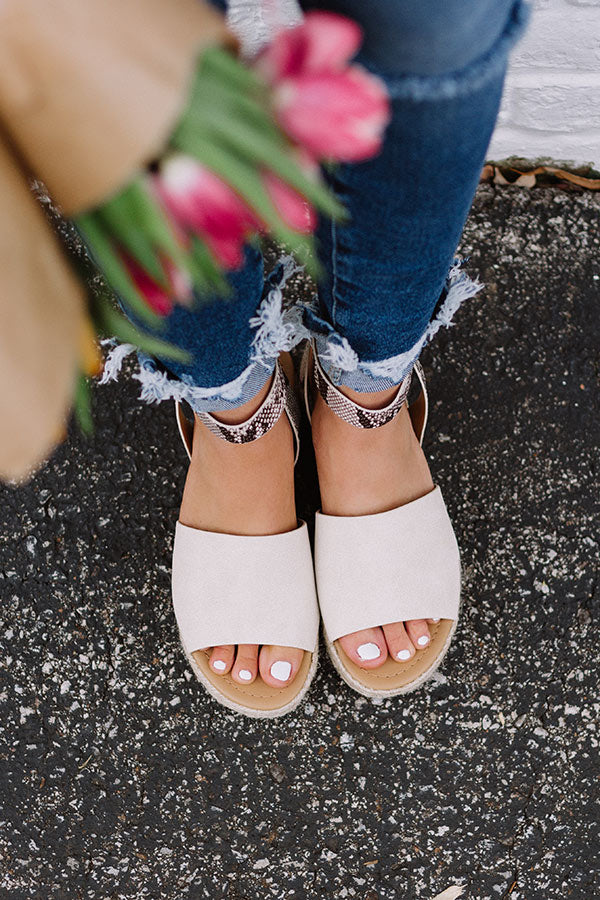 The Brighton Canvas Espadrille In Snake Print