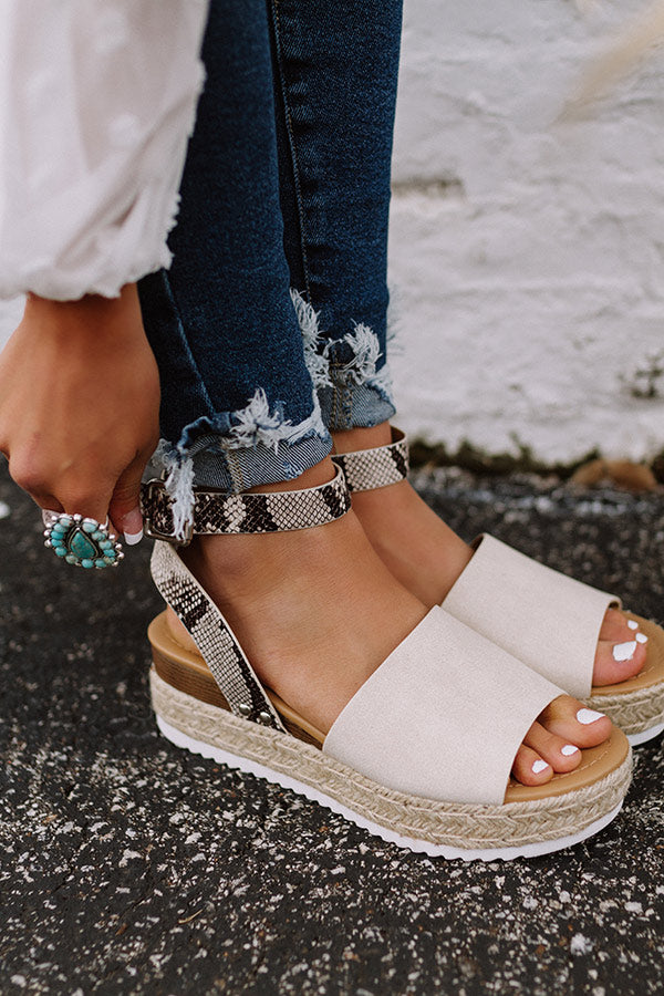 The Brighton Canvas Espadrille In Snake Print