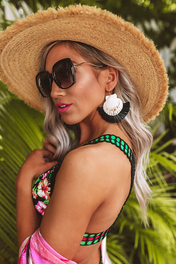 Seaside Spell Fan Earrings In Black