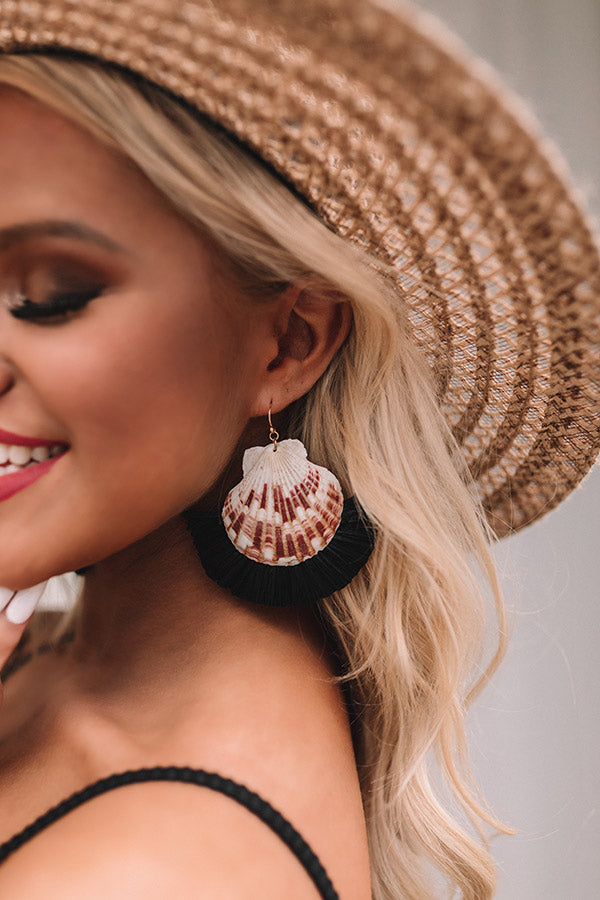 Seaside Spell Fan Earrings In Black