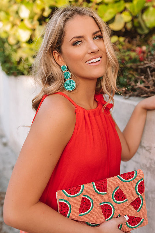 Sassy In Seaside Beaded Earrings In Turquoise