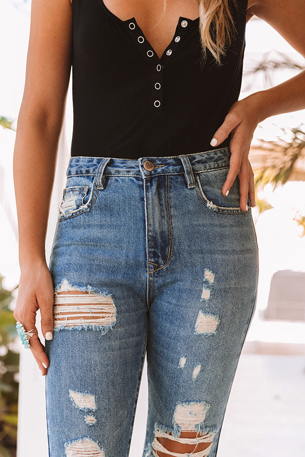 The Turner High Waist Distressed Relaxed Skinny in Medium Wash