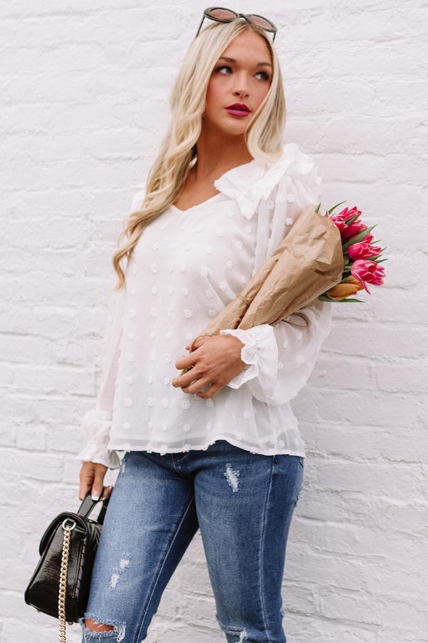 Romantic In Rome Shift Top In White