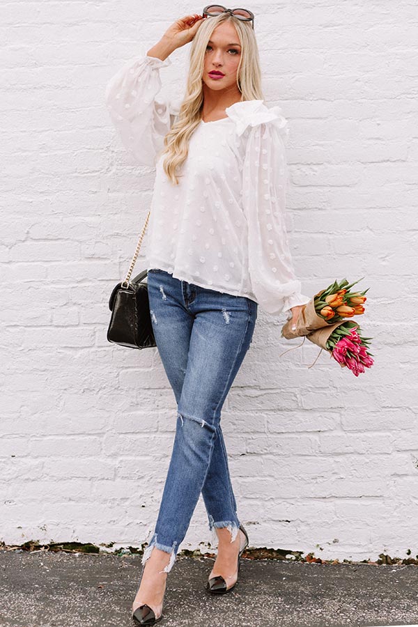 Romantic In Rome Shift Top In White