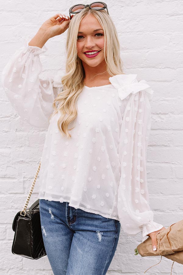 Romantic In Rome Shift Top In White