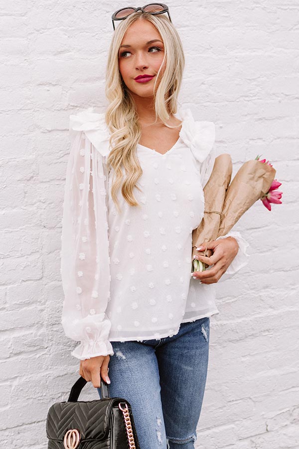 Romantic In Rome Shift Top In White