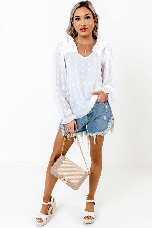 Romantic In Rome Shift Top In White